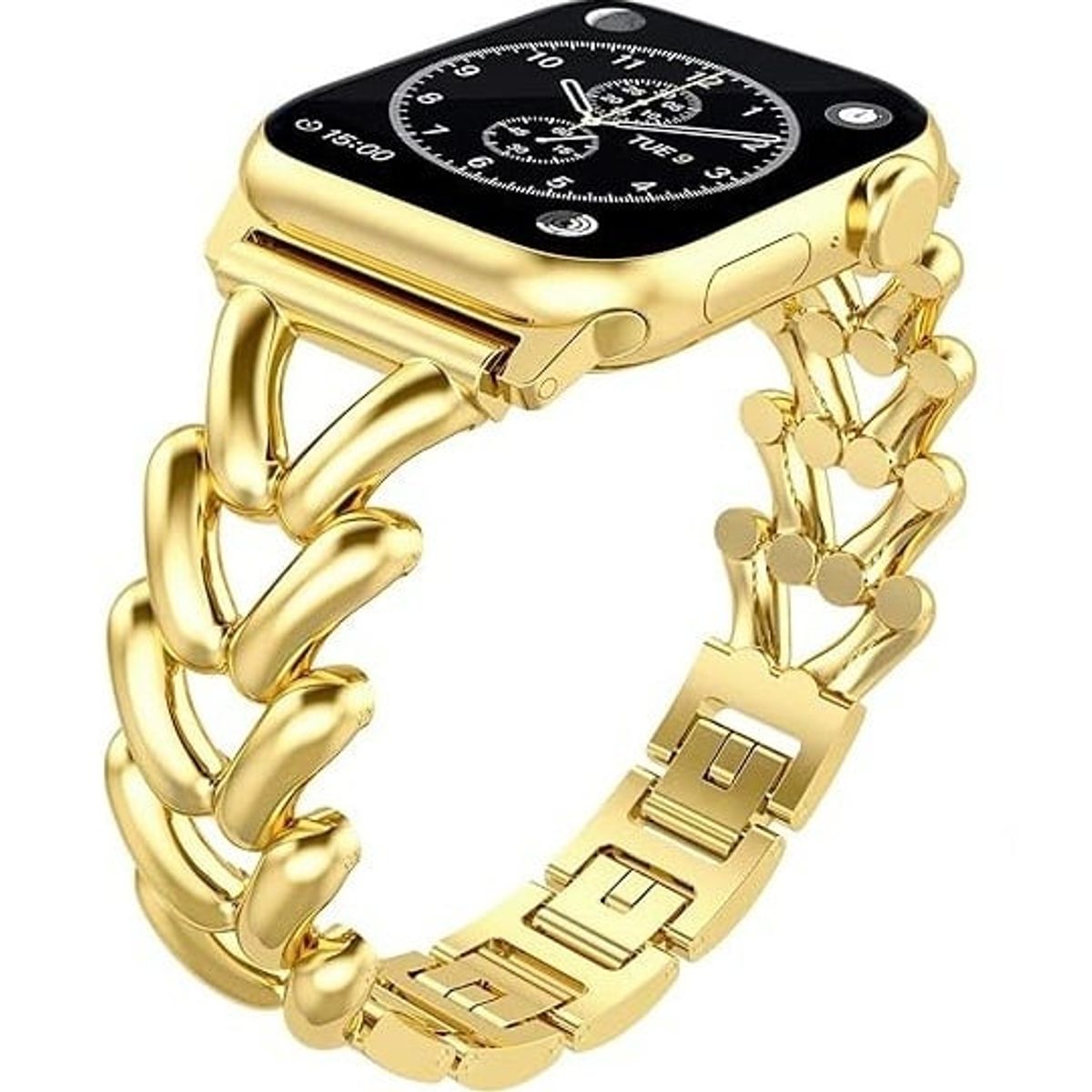 GENERICO - Correa Para Applewatch Y Watch 42-44-45-49mm Acero Trenzado Dorado