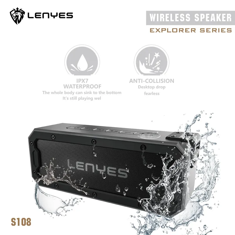 LENYES - Parlante Bluetooth Lenyes S108 Negro Todo Terreno 40W IPX7 5200mAh