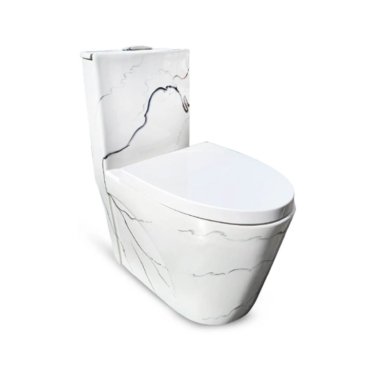 FRATELLI - INODORO ONE PIECE MARMOLEADO BLANCO CON NEGRO 8616M