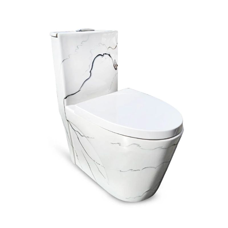 FRATELLI - INODORO ONE PIECE MARMOLEADO BLANCO CON NEGRO 8616M