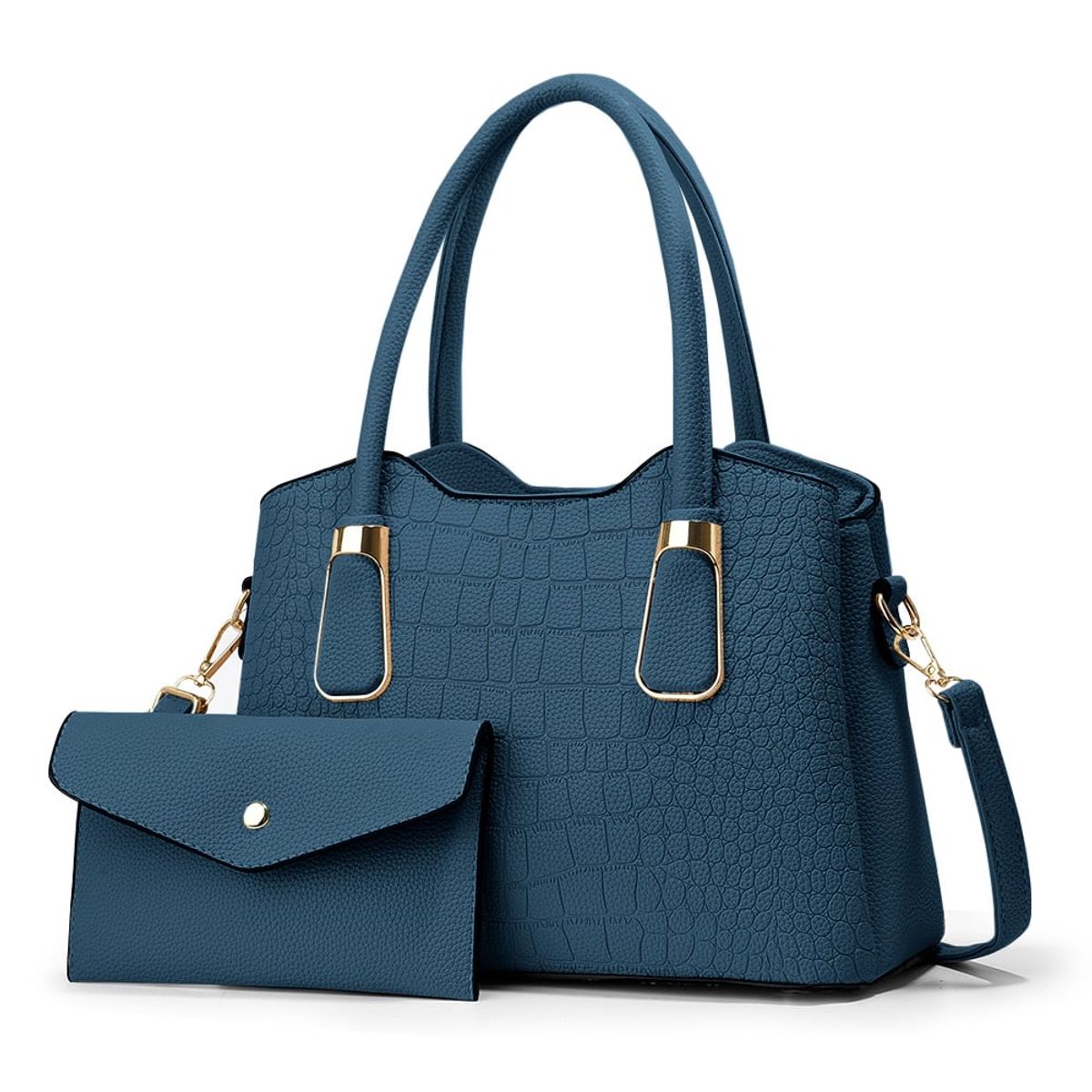KELLER - Cartera de Mujer Elegante 2 Piezas Azul M72
