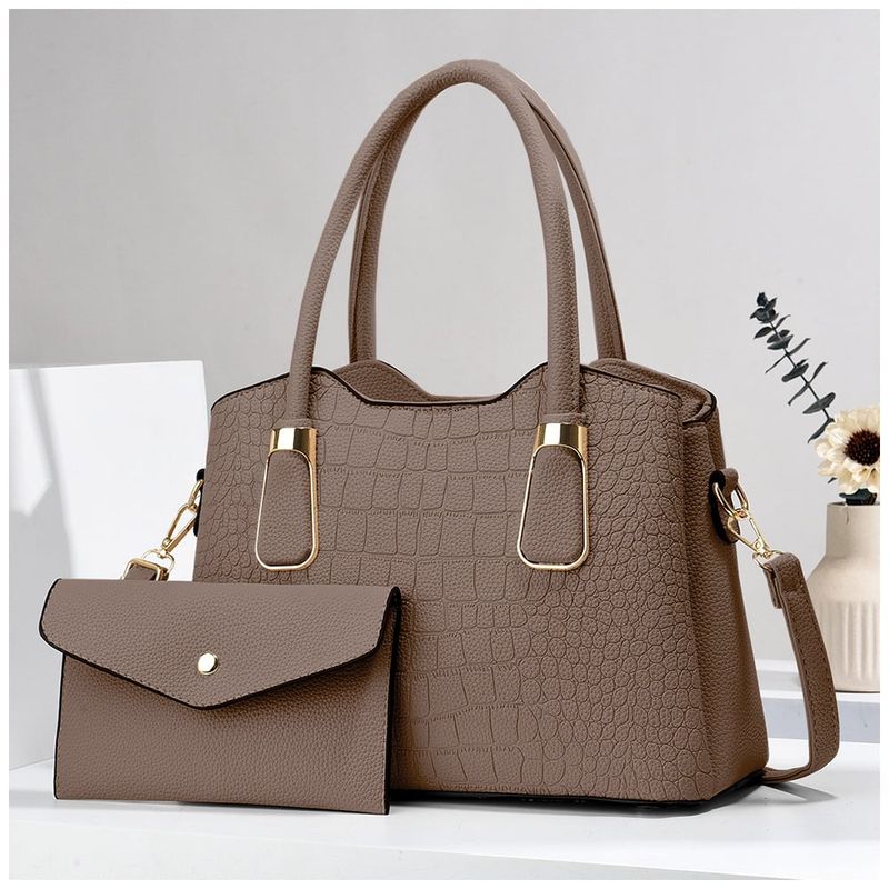 KELLER - Cartera de Mujer Elegante 2 Piezas Marrón M72