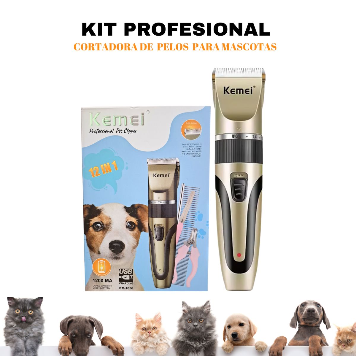 KEMEI - Máquina de Aseo para Mascotas  Cuidado Profesional