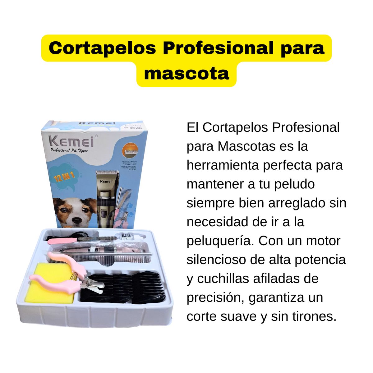 KEMEI - Máquina de Aseo para Mascotas  Cuidado Profesional