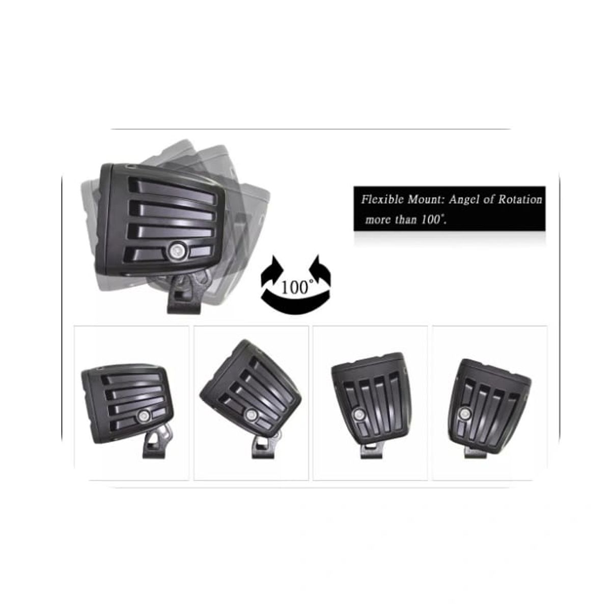 GENERICO - FARO CUADRADO 4 LED LUZ BLANCO C/ PERNOS DE FIJACION 12W