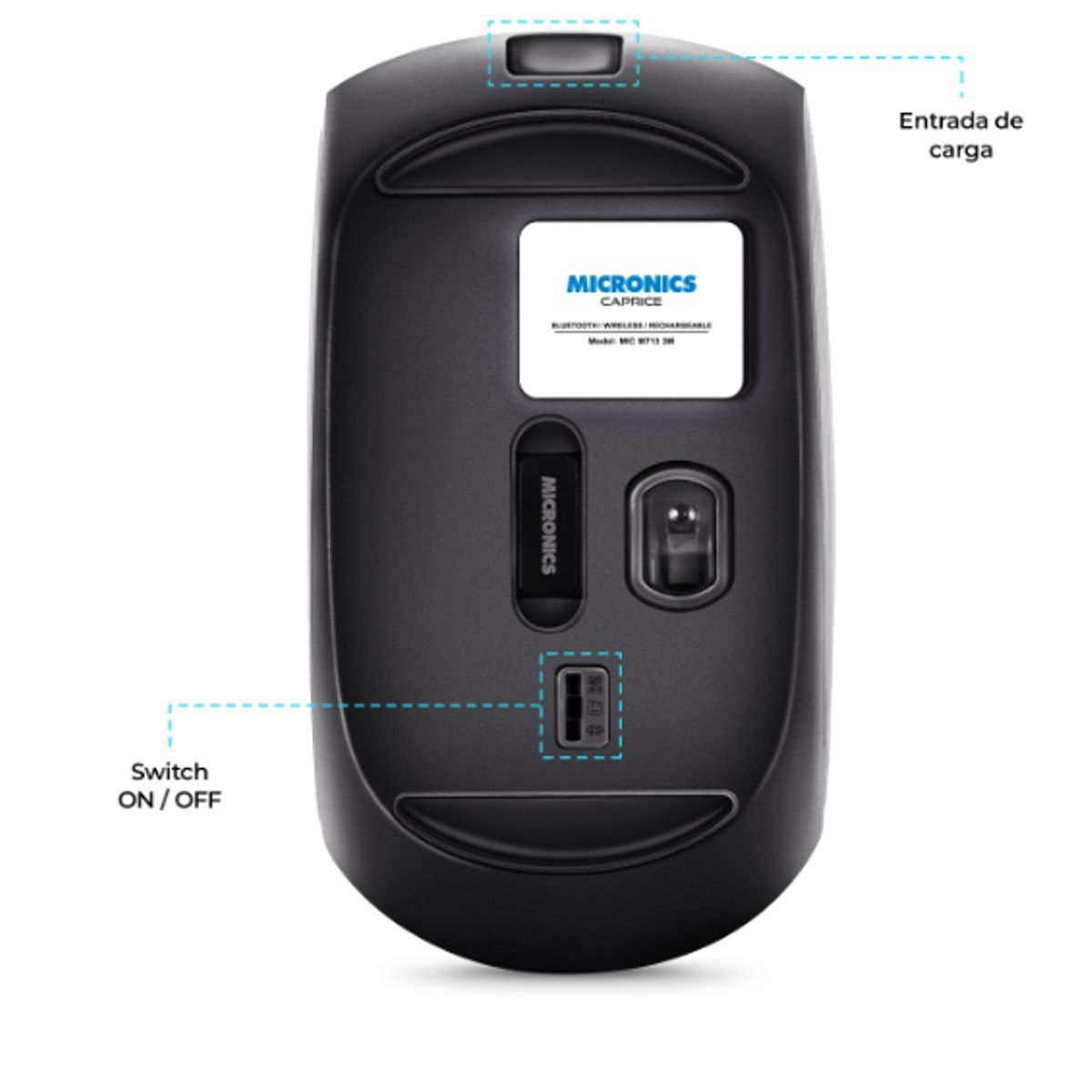 MICRONICS - Mouse Inalambrico CAPRICE MIC M713-3M BT WIFI Recargable MICRONICS