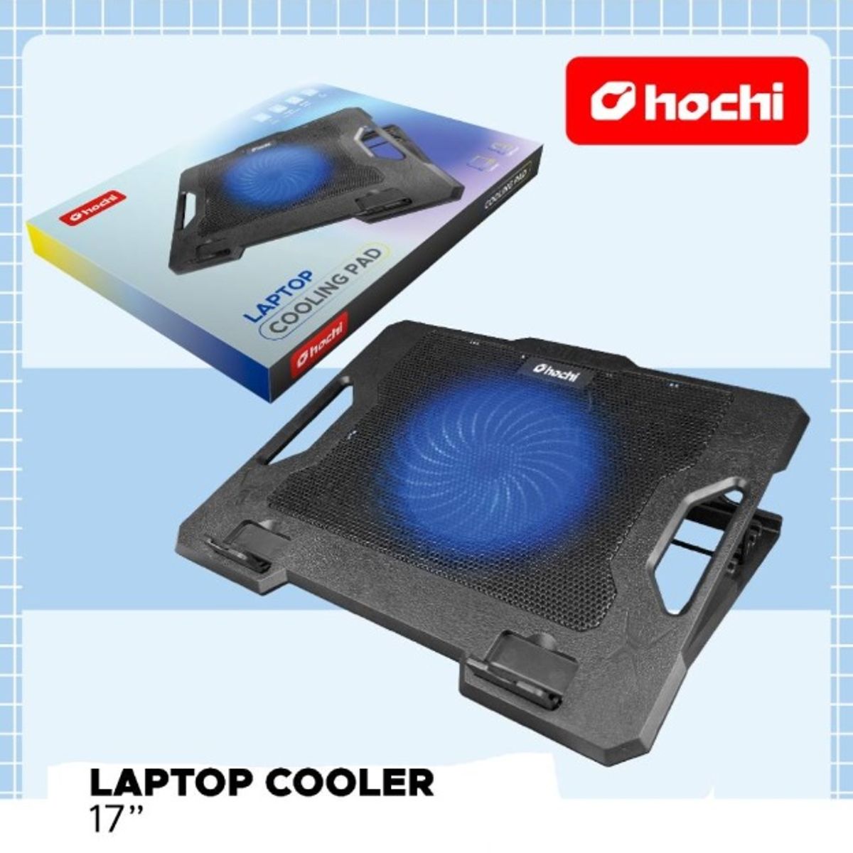 GENERICO - BASE ENFRIADORA COOLER PARA LAPTOP 1 VENTILADOR HASTA 17 PULGADAS