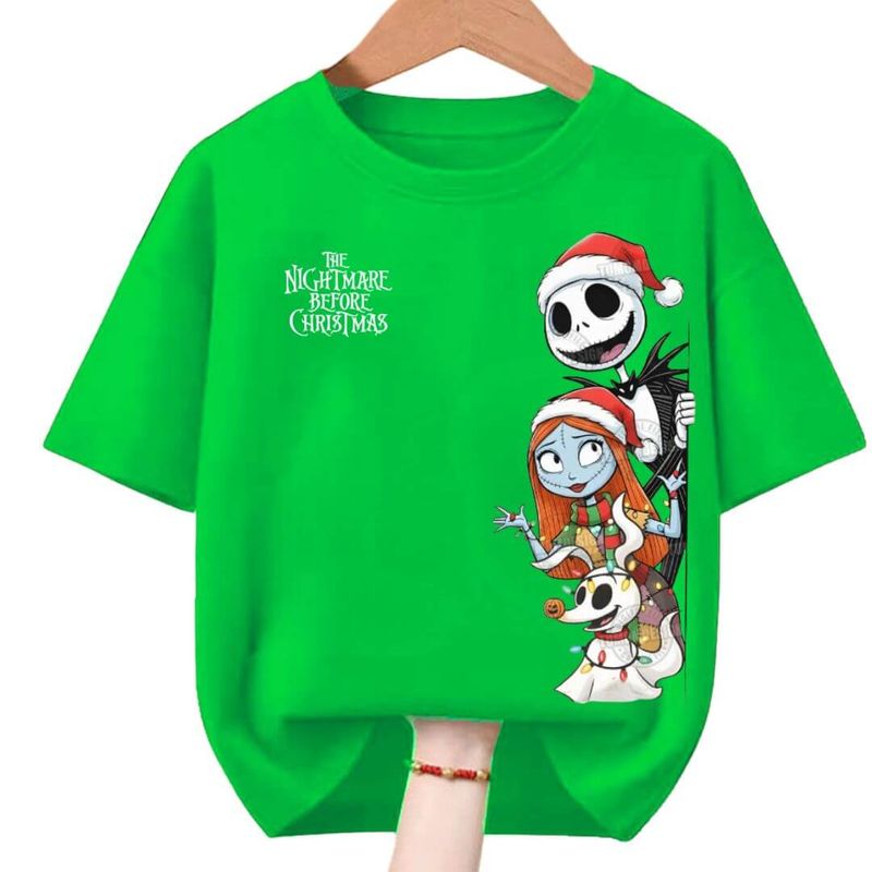 GENERICO - Polos Navidad Jack Skellington Christmas Verde - Tallas 4 hasta XL