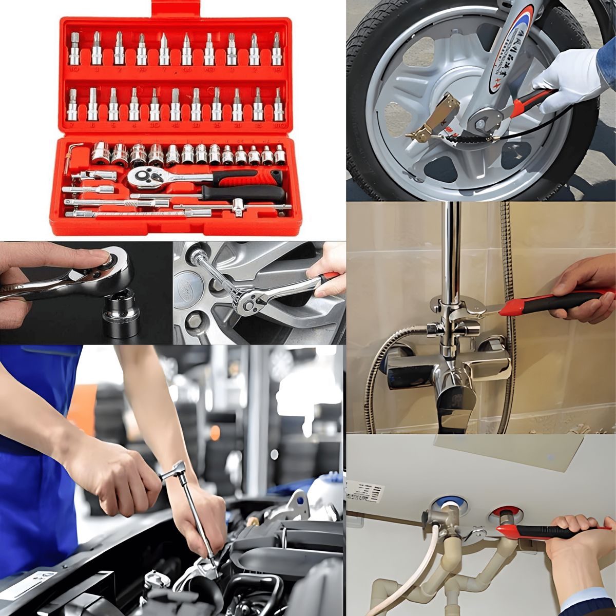 ROSH - Set Dados 46 pz + 2 Llaves Francesas Multifuncionales