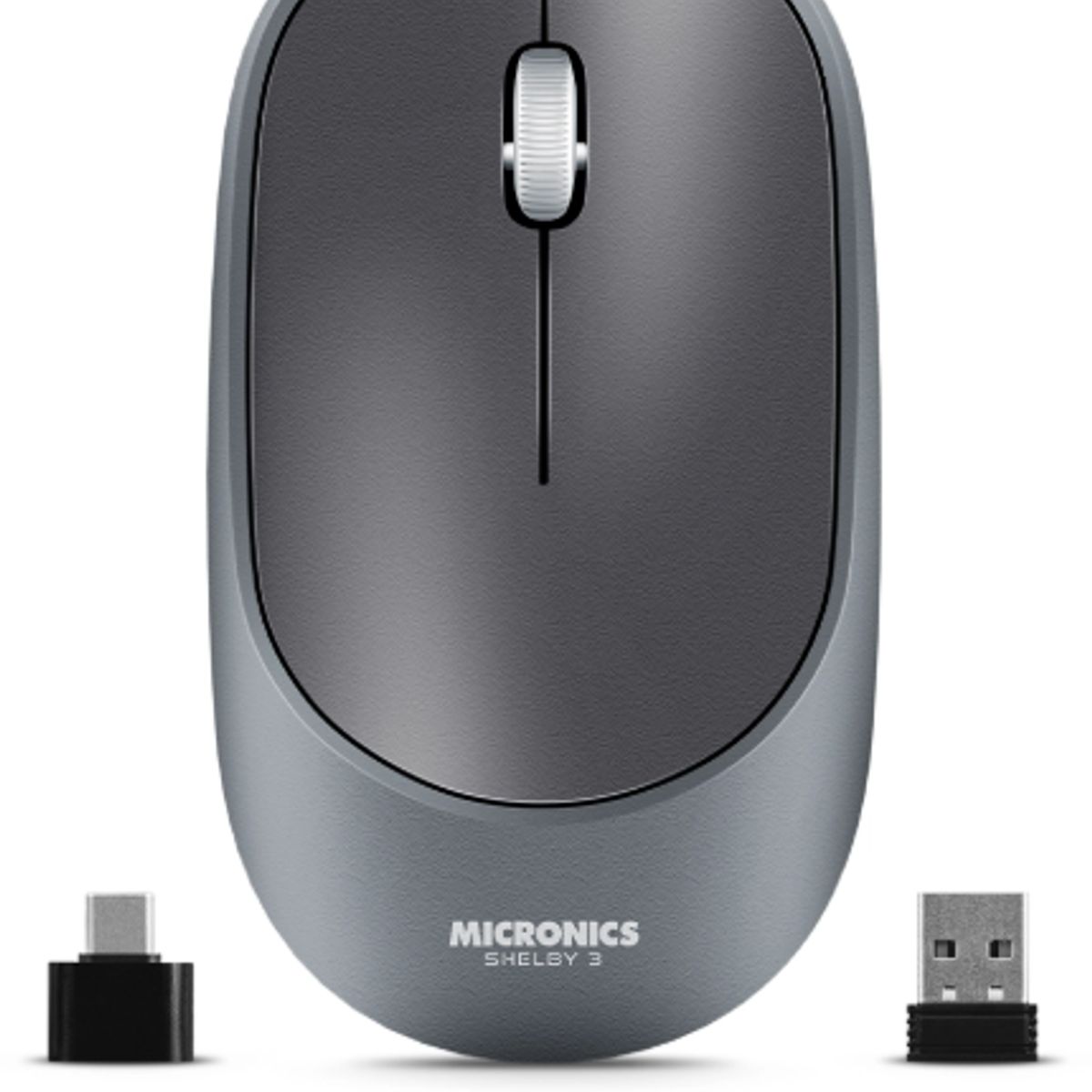 MICRONICS - Mouse Inalambrico SHELBY 3 MIC M701-3M BT WIFI Gris MICRONICS