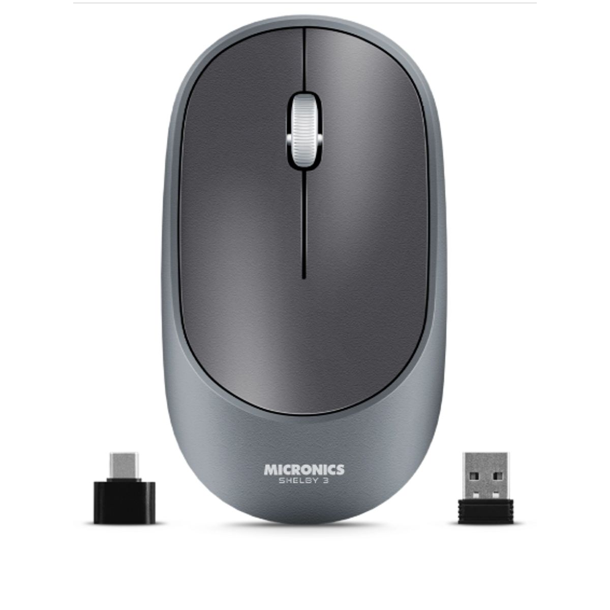 MICRONICS - Mouse Inalambrico SHELBY 3 MIC M701-3M BT WIFI Gris MICRONICS