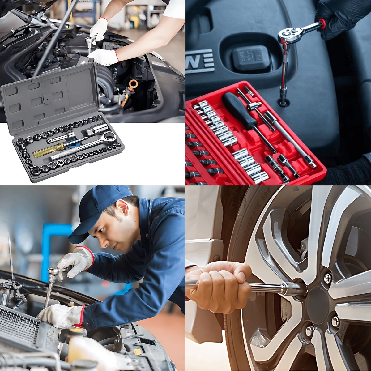 ROSH - Set de Dados de 46 pz + 40 pz ¡Kit Mecánico Completo!