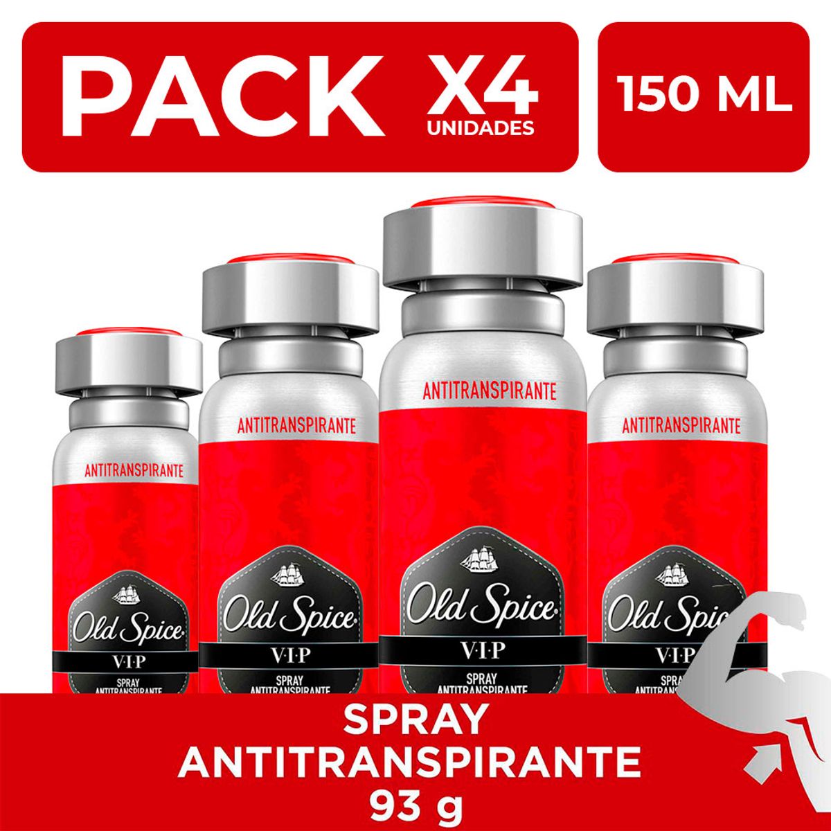 OLD SPICE - PackX4 Spray Antitranspirante Old Spice VIP 150ml