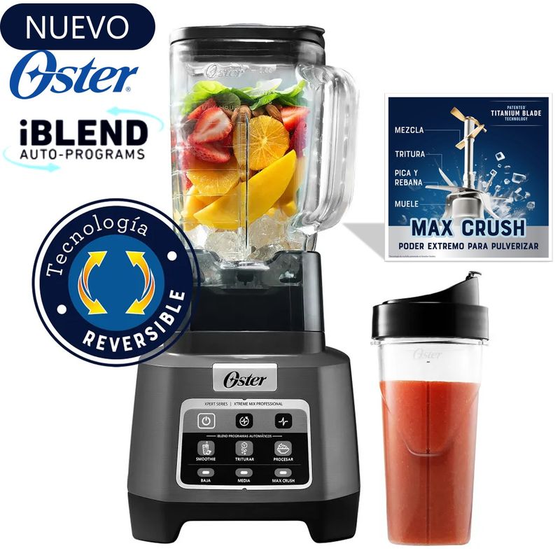 OSTER - Licuadora Oster BLSTXPG-BGW XTREME MIX y MAX CRUSH con Vaso Blend-N-Go