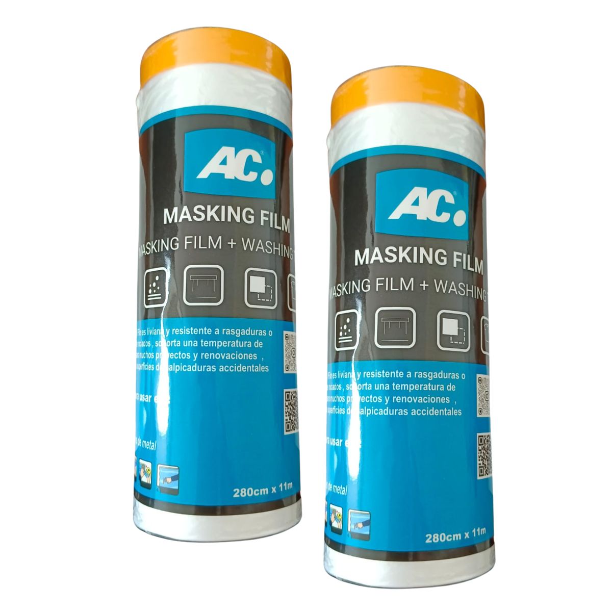 AC - MASKING FILM MULTIUSOS  280 CM x 11M  PLASTICO PARA ENMASCARAR AC (PACK X 2)