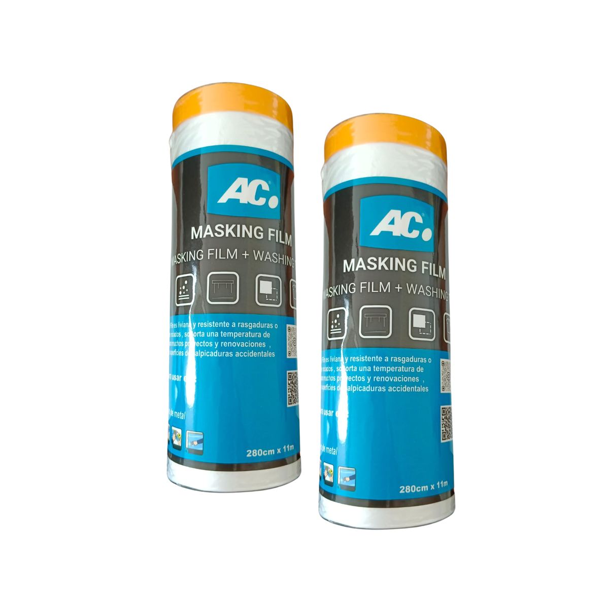 AC - MASKING FILM MULTIUSOS  280 CM x 11M  PLASTICO PARA ENMASCARAR AC (PACK X 2)