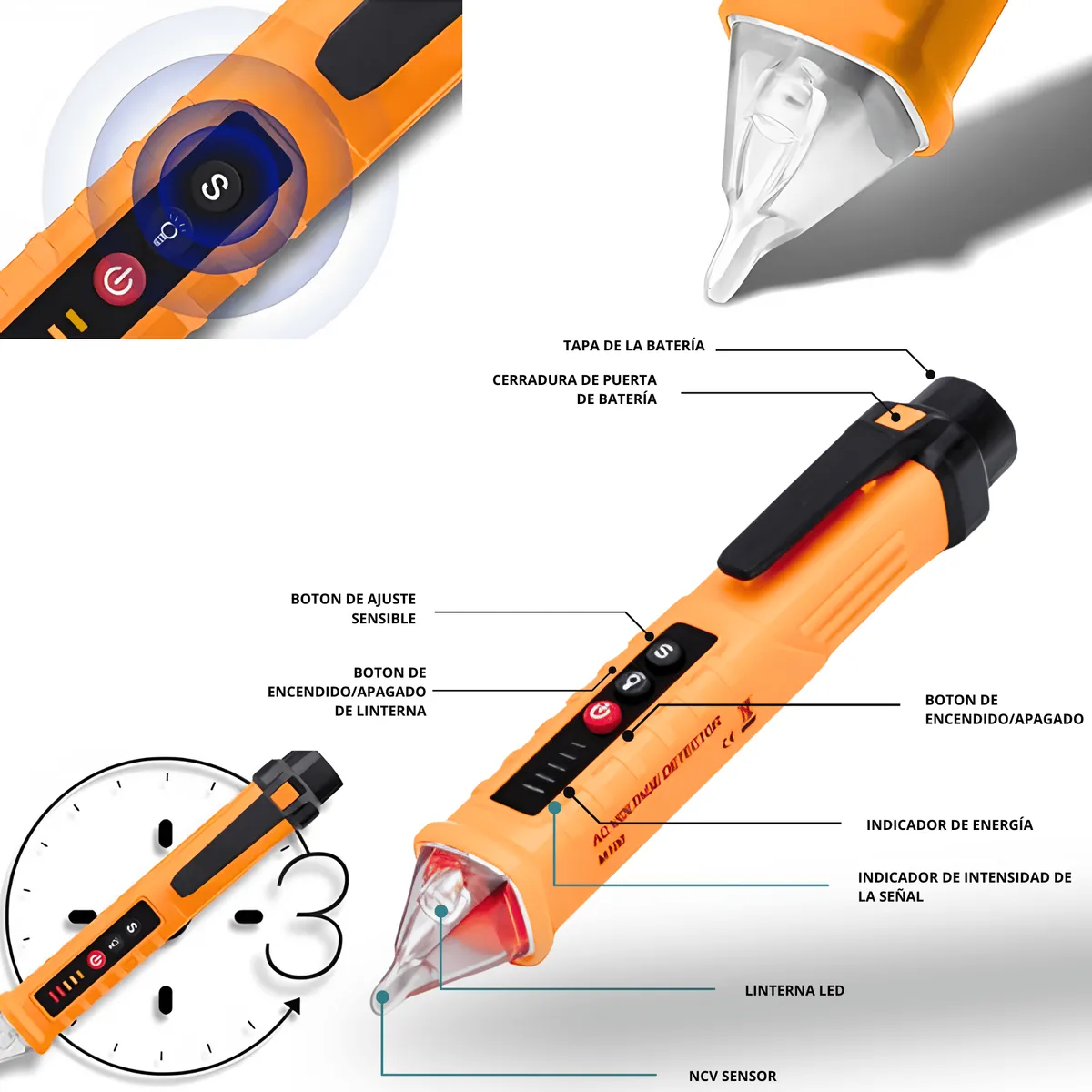 ROSH - Medidor Voltaje + Dados 46 piezas ¡Precisión Total!