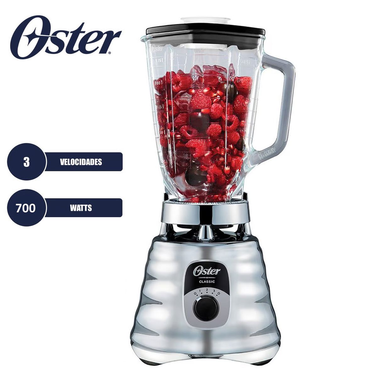 OSTER - Licuadora Oster Beehive Clásica 3 Velocidades BLST4655053 Cromada