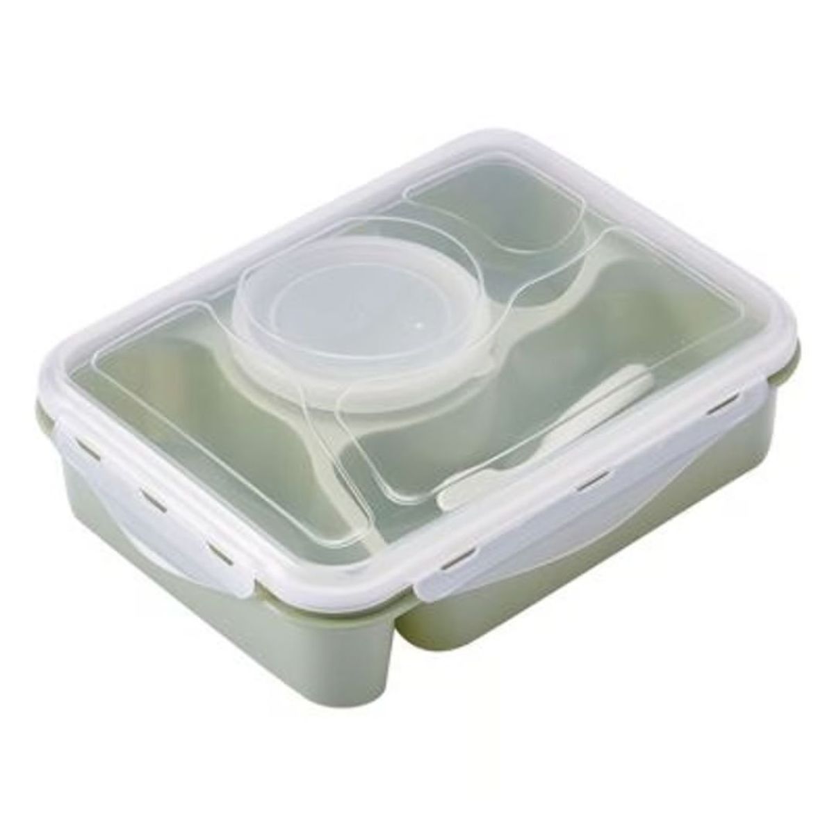 GENERICO - Pack 3 Taper -Lonchera Multiespacio Anti Derrame 5 Compartimientos Verde