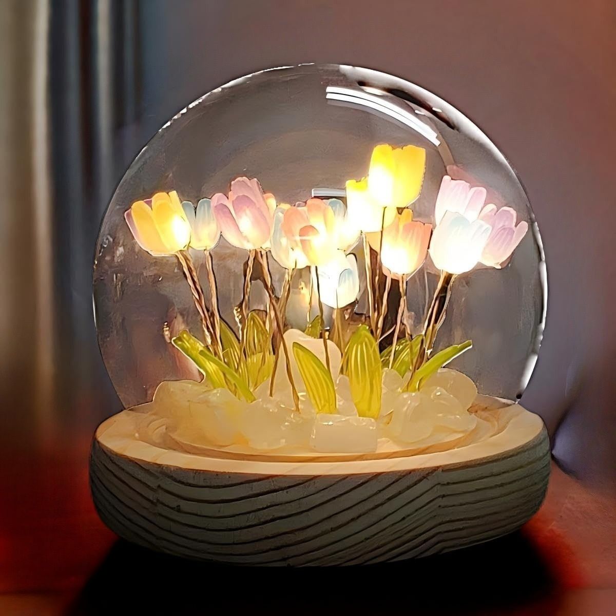 GENERICO - LÁMPARA ESFERA 3D DE TULIPANES LUCES NOCTURNAS PARA ARMAR MULTICOLOR