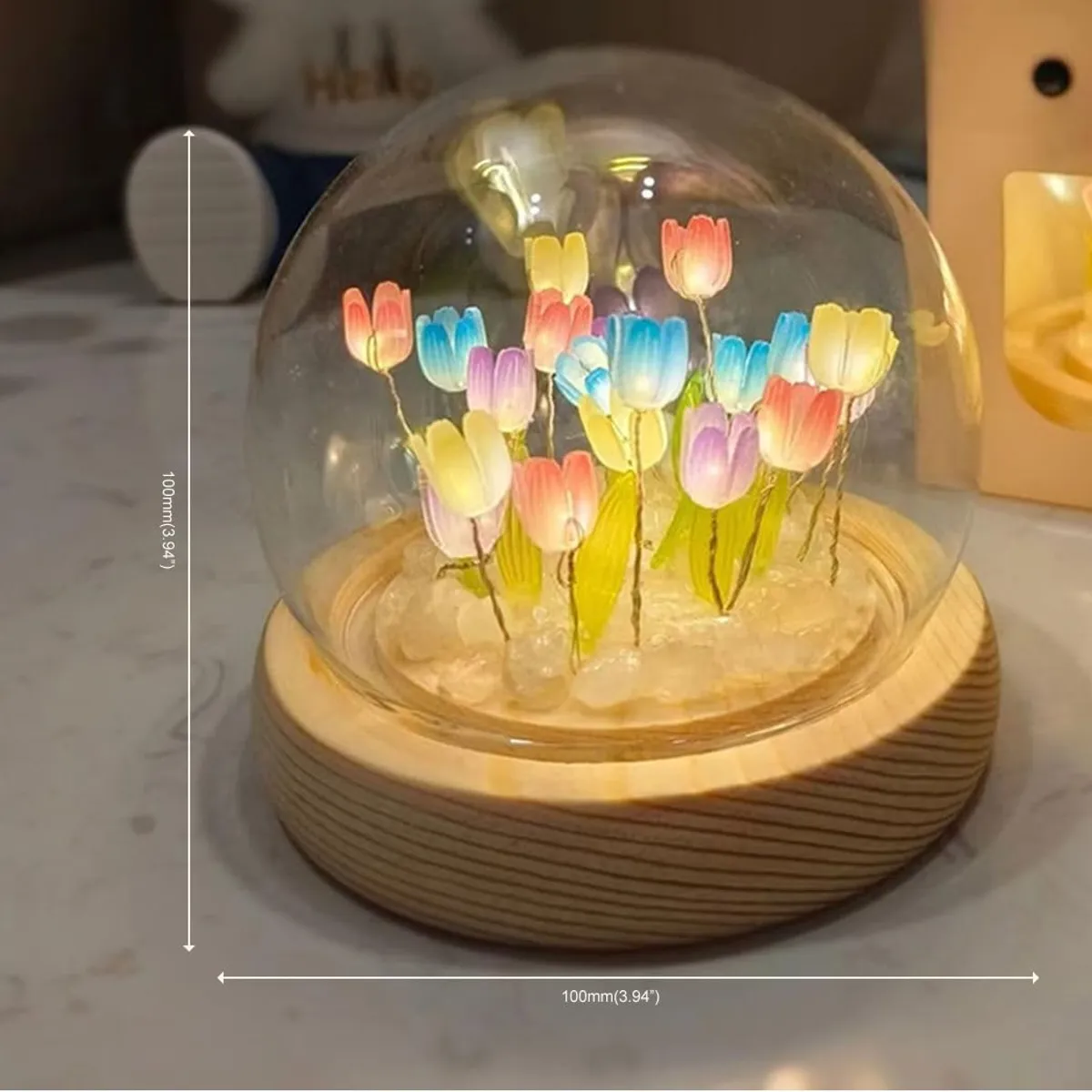 GENERICO - LÁMPARA ESFERA 3D DE TULIPANES LUCES NOCTURNAS PARA ARMAR MULTICOLOR