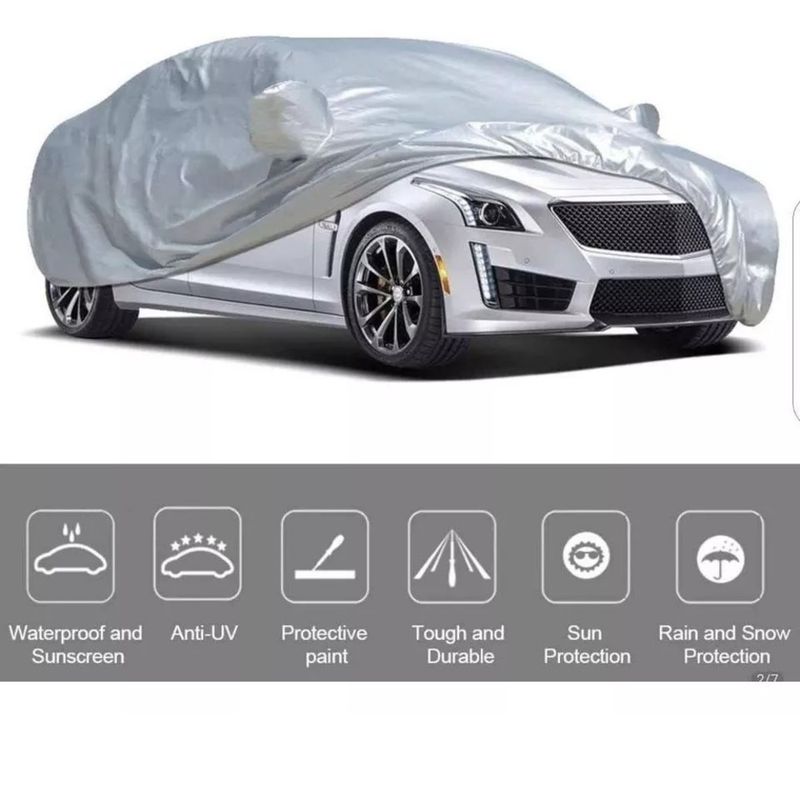 GENERICO - COBERTOR TALLA M FUNDA PARA AUTO IMPERMEABLE PLOMO