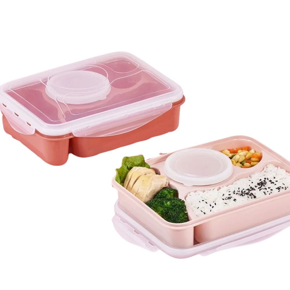 GENERICO - Pack 3 Tapers -Lonchera Multiespacio Anti Derrame 5 Compartimientos Turquesa