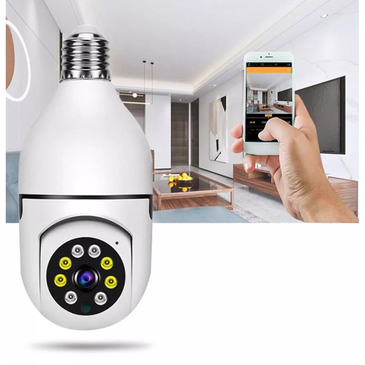 GENERICO - FOCO CÁMARA SEGURIDAD SMART ESPÍA VIGILANCIA ALTAVOZ WIFI