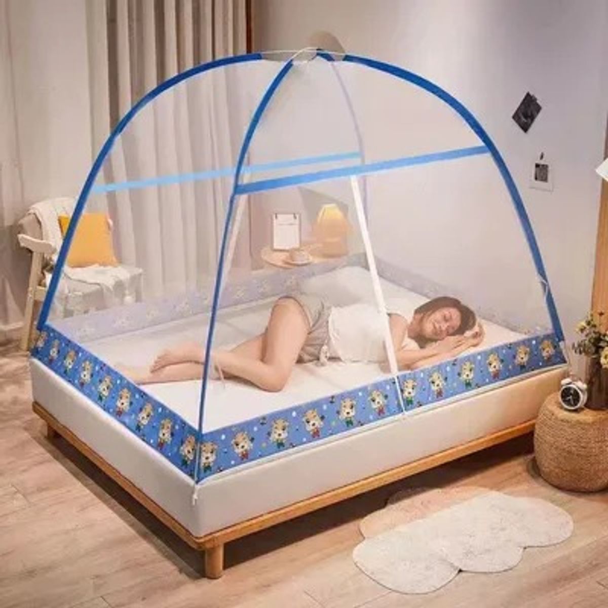 OEM - MOSQUITERO PLEGABLE PARA CAMA 2 PLAZAS