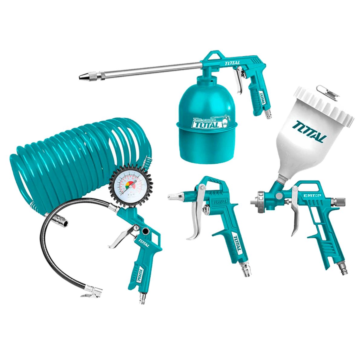 TOTAL TOOLS - Juego De Pistolas Neumática Para Pintar X5 Pzas - TATK053-1