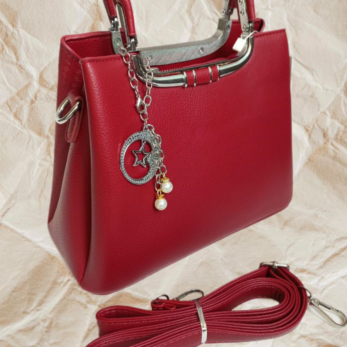 GENERICO - CARTERA BOLSO DE MANO MORRAL TOTE BAG ROJO