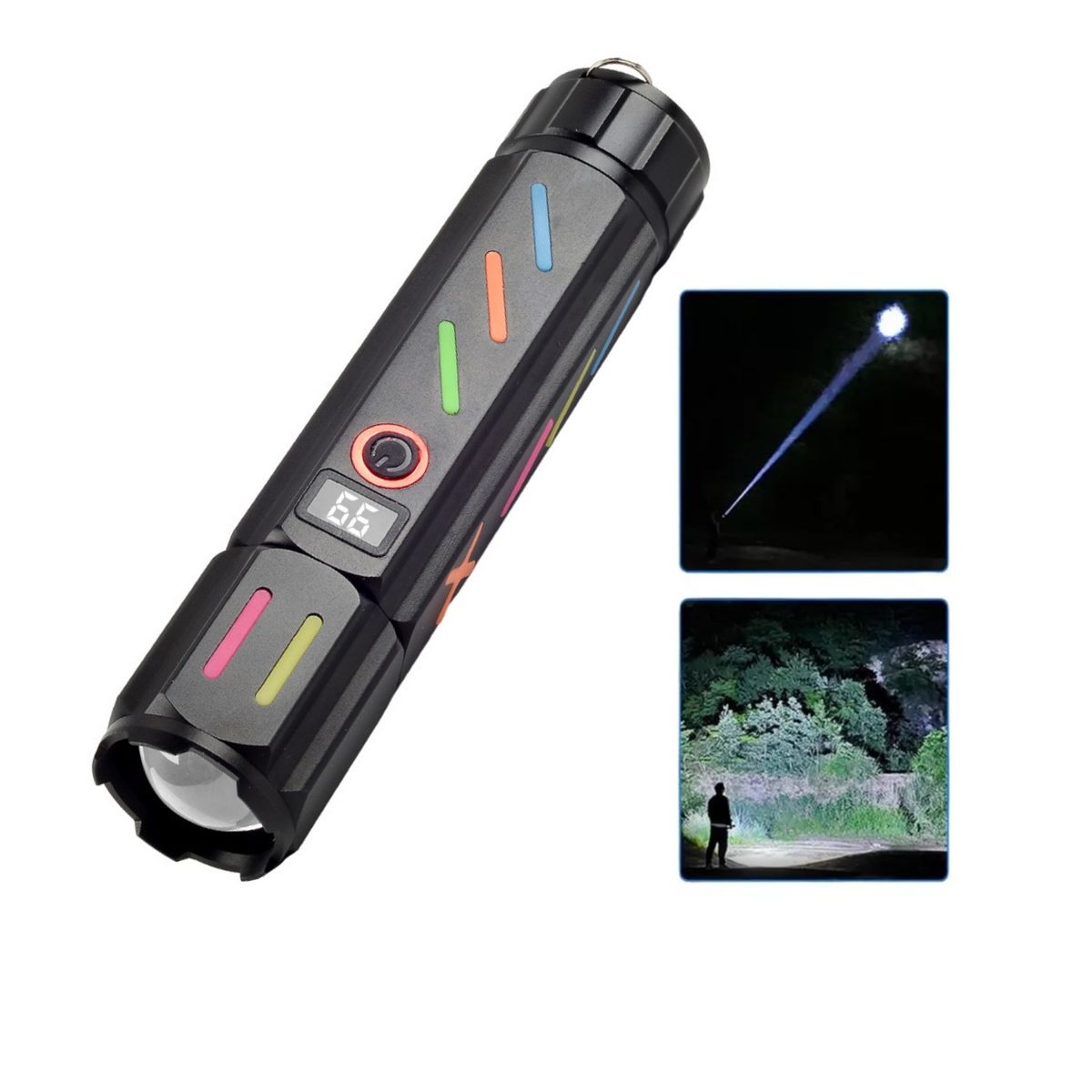 GENERICO - Linterna Rompe Vidrios Potente Transfronteriza Pantalla Digital