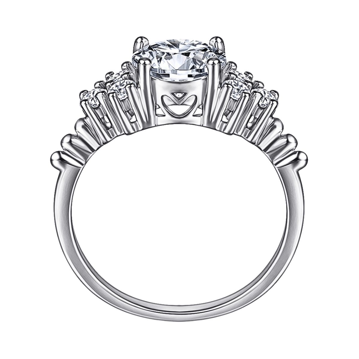 AFRODITA - Anillo de Compromiso Afrodita 372 Plata Maciza Bañado en Oro Blanco