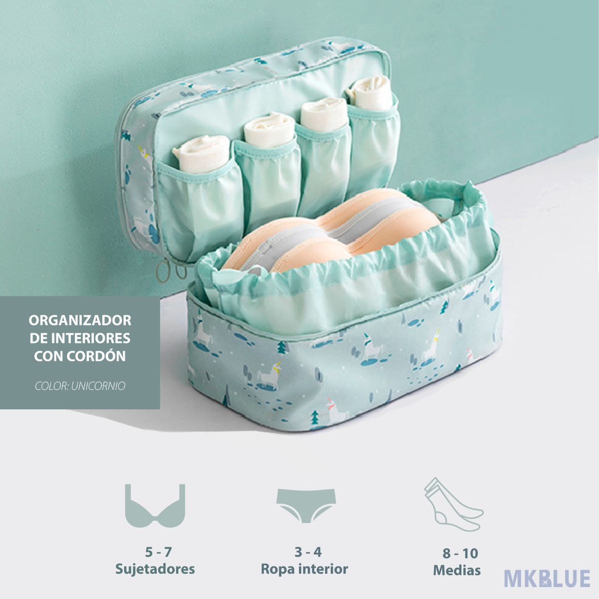 GENERICO - PACK 2 UNID. ORGANIZADOR MULTIFUNCIONAL DE ROPA INTERIOR  PARA VIAJES