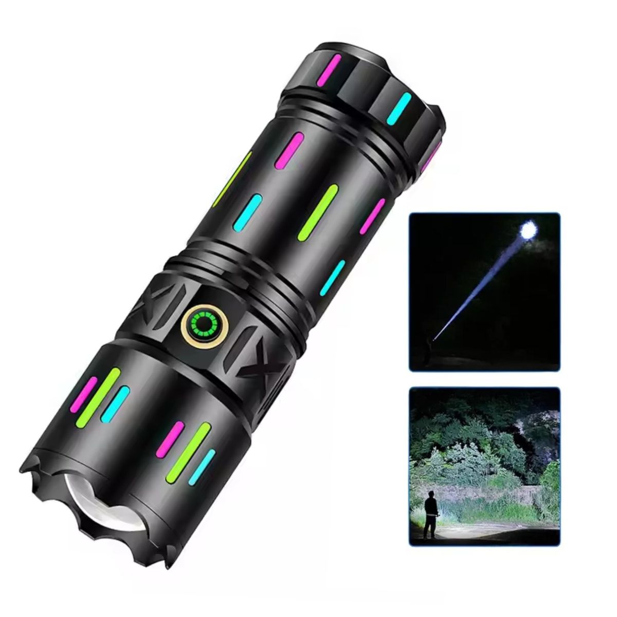 GENERICO - Linterna Aleación Aluminio Batería 3600mah Tira Fluorescente