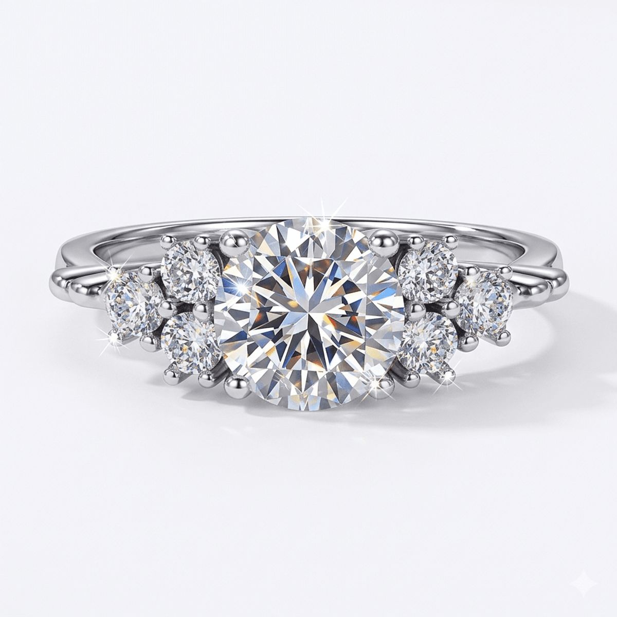 AFRODITA - Anillo de Compromiso Afrodita 372 Plata Maciza Bañado en Oro Blanco