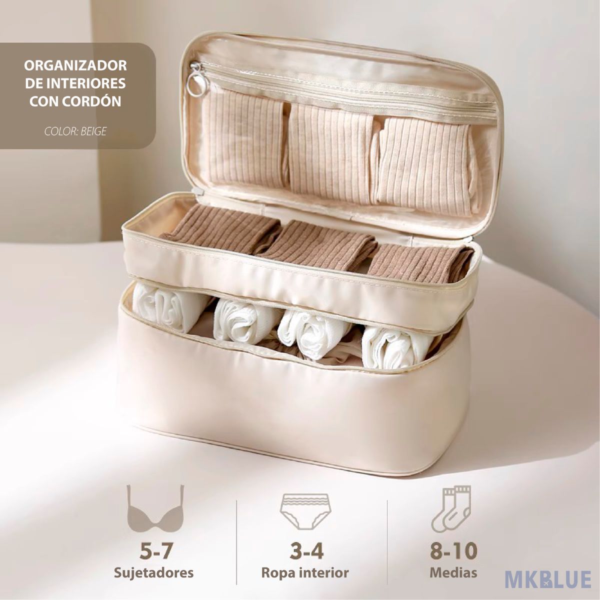 GENERICO - PACK 3 UNID. ORGANIZADOR MULTIFUNCIONAL DE ROPA INTERIOR  PARA VIAJES