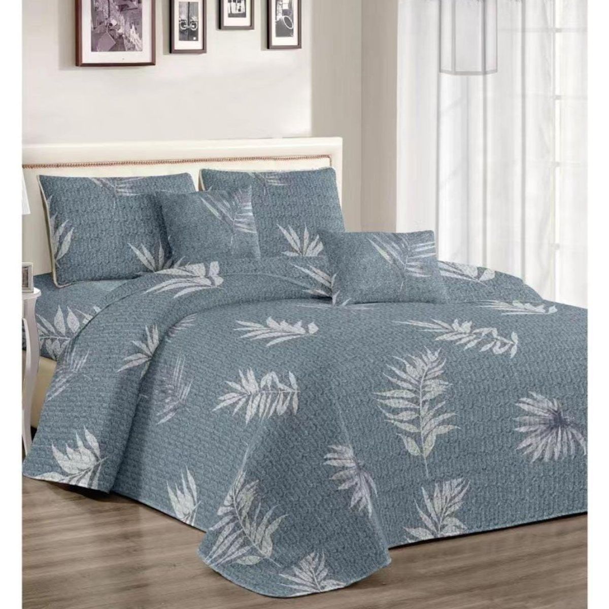 GENERICO - CUBRECAMA PALMERAS EN 1 PIEZA DE 2 PLAZAS