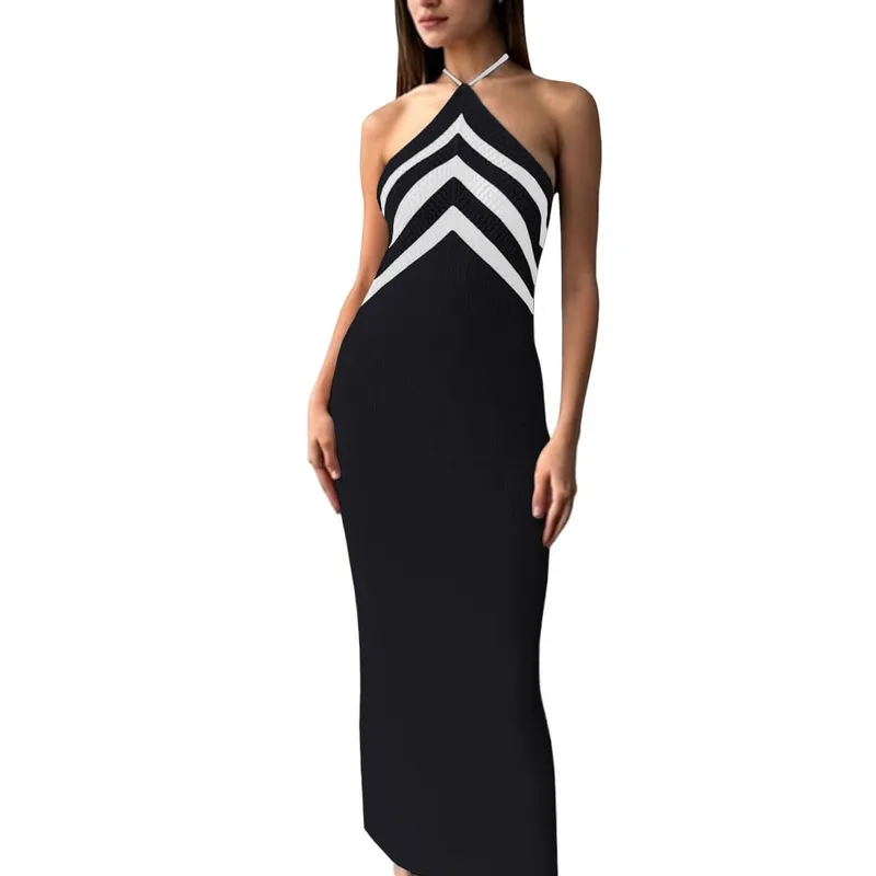 GENERICO - Vestido Maxi Hilo Princesa 359G-28 Color Negro