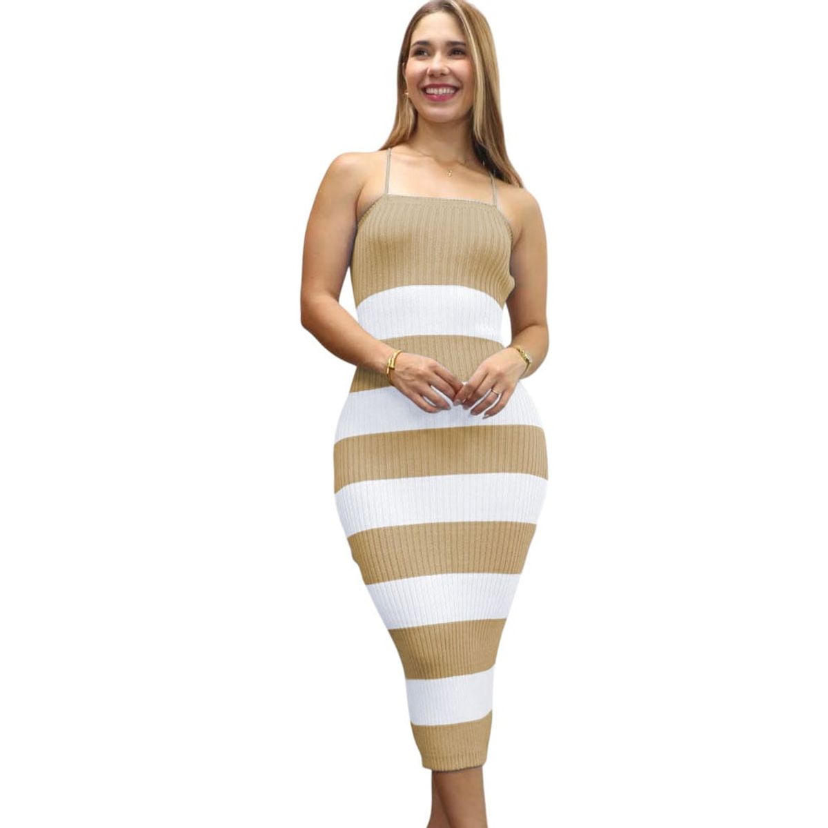 GENERICO - Vestido Mujer Hilo Amaricano Maxi 359G-25 Color Amarillo
