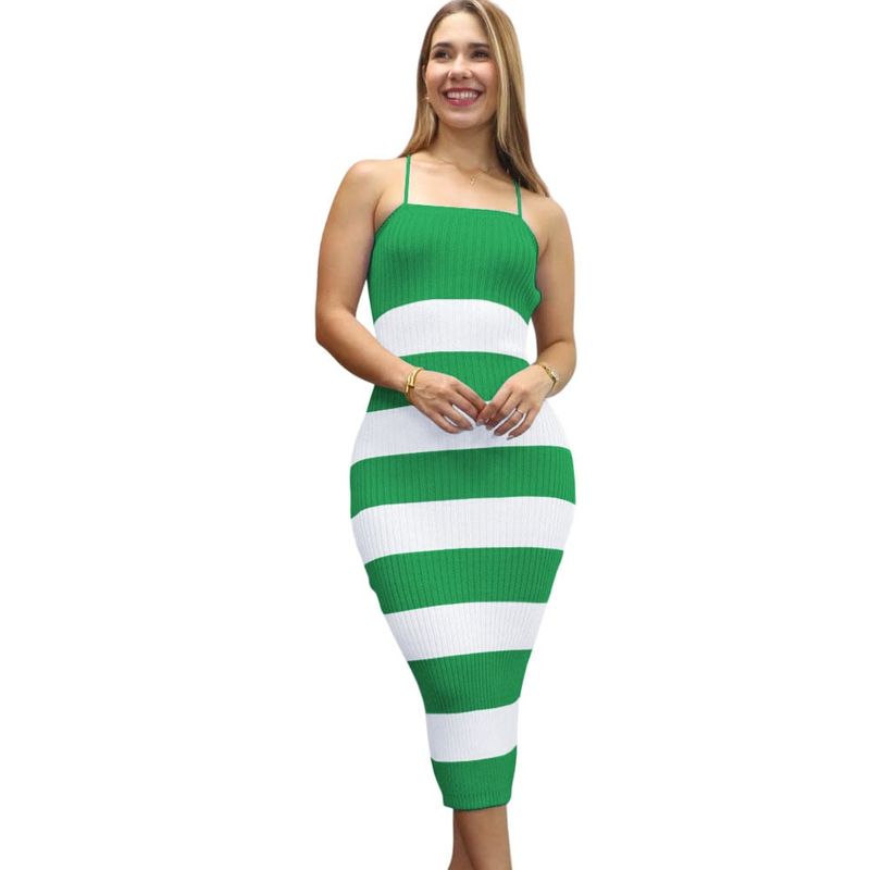 GENERICO - Vestido Mujer Hilo Amaricano Maxi 359G-25 Color Verde