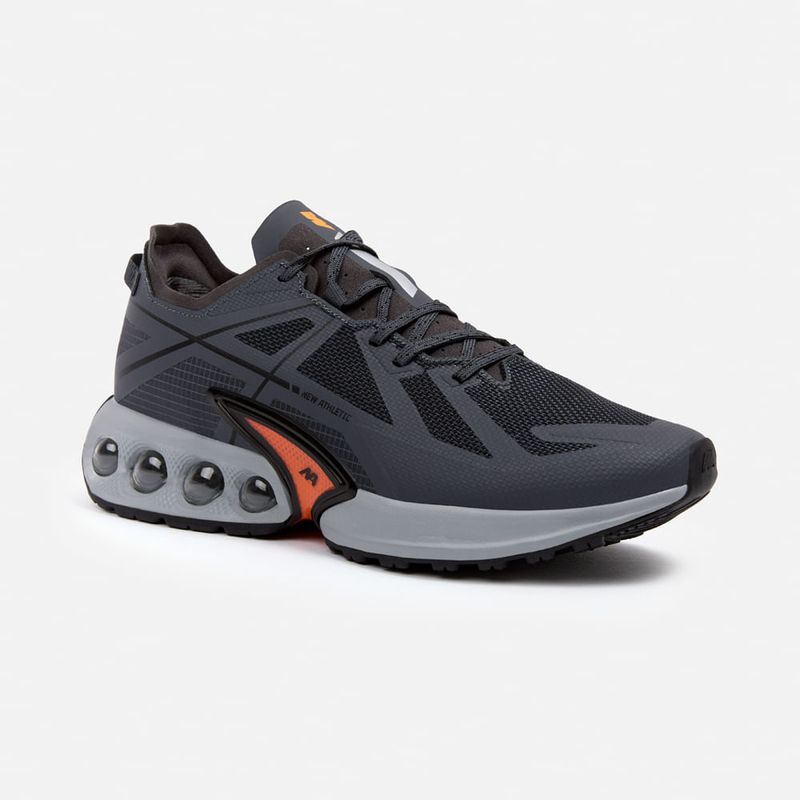 NEW ATHLETIC - Zapatillas New Athletic Running Wind112 Plomo Con Naranja Hombre