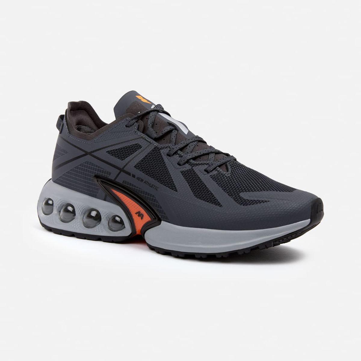 NEW ATHLETIC - Zapatillas New Athletic Running Wind112 Plomo Con Naranja Hombre