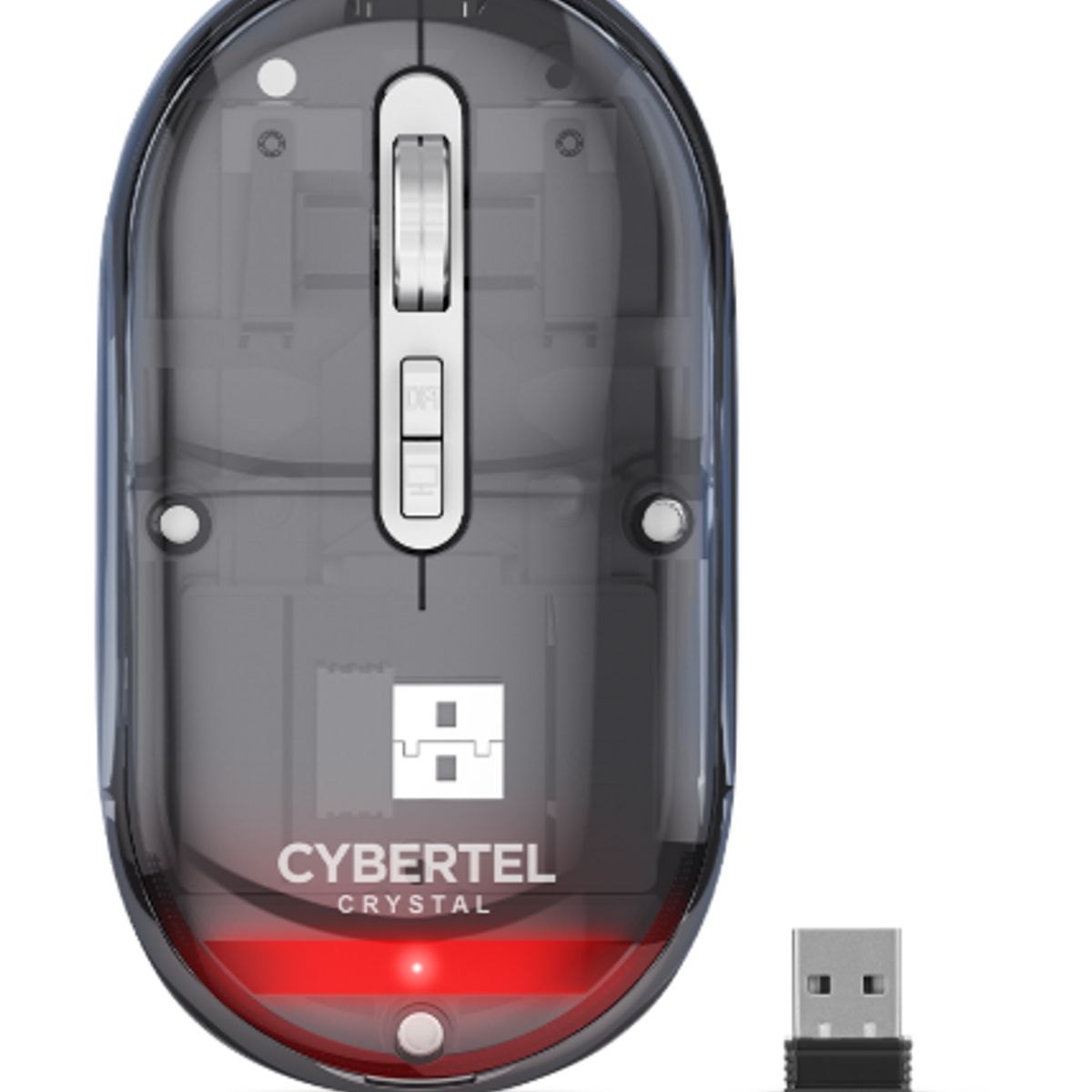 CYBERTEL - Mouse Inalambrico CRYSTAL CYB M713-3M BT WIFI Recargable CYBERTEL