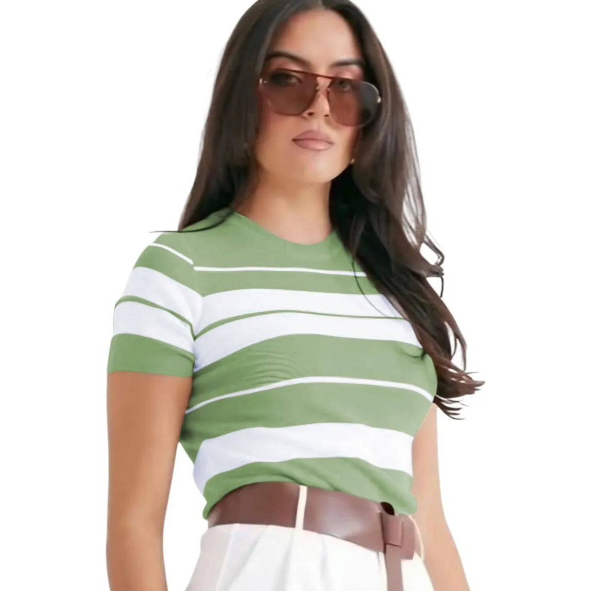 GENERICO - Polo Mujer Hilo New Ecoshoping 359G-17 Color Olivo