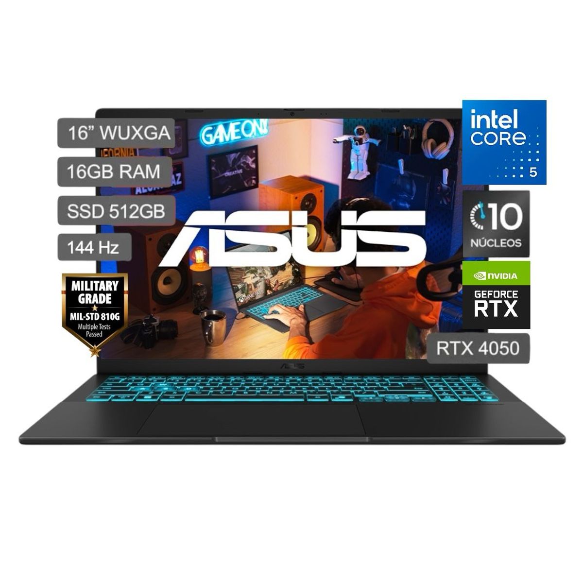 ASUS - Laptop Gamer Asus V16 Core 5 210H  RTX4050-6GB 16GB RAM 512GB SSD Win11 - V3607VU-RP038W