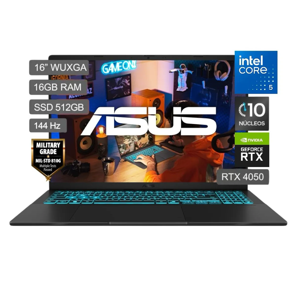 ASUS - Laptop Gamer Asus V16 Core 5 210H  RTX4050-6GB 16GB RAM 512GB SSD Win11 - V3607VU-RP038W