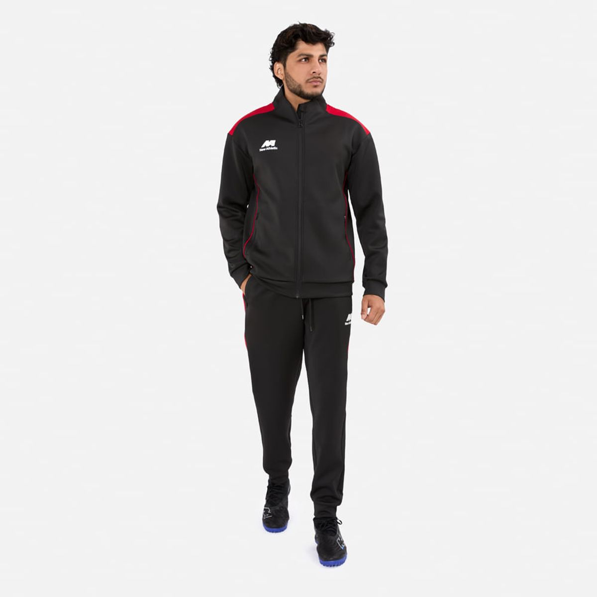 NEW ATHLETIC - Buzo New Athletic Reflex48 Negro Con Rojo Hombre