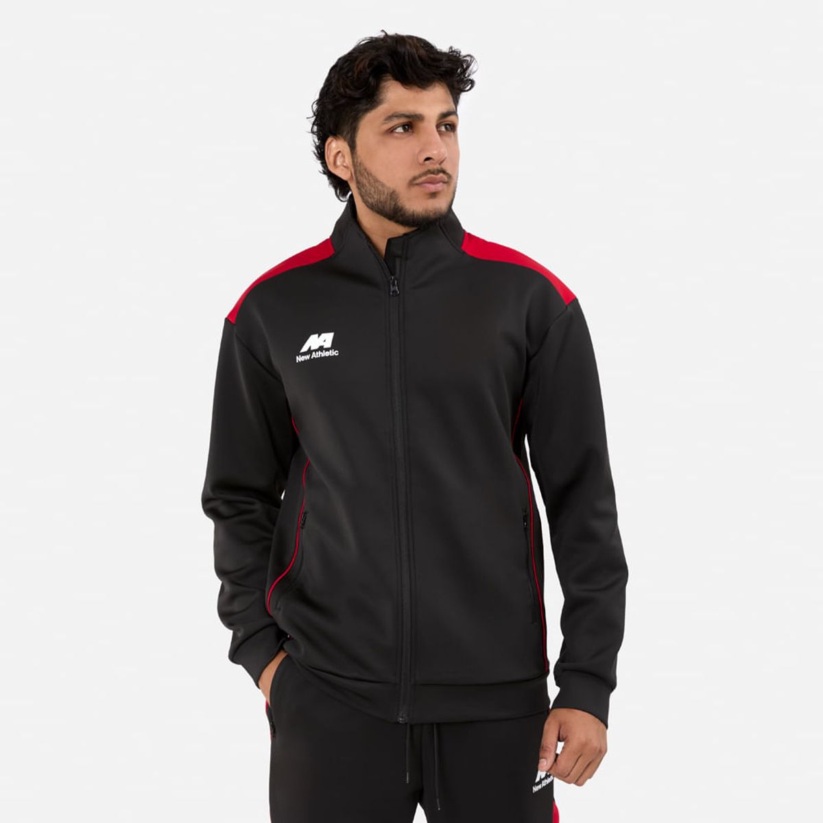 NEW ATHLETIC - Buzo New Athletic Reflex48 Negro Con Rojo Hombre