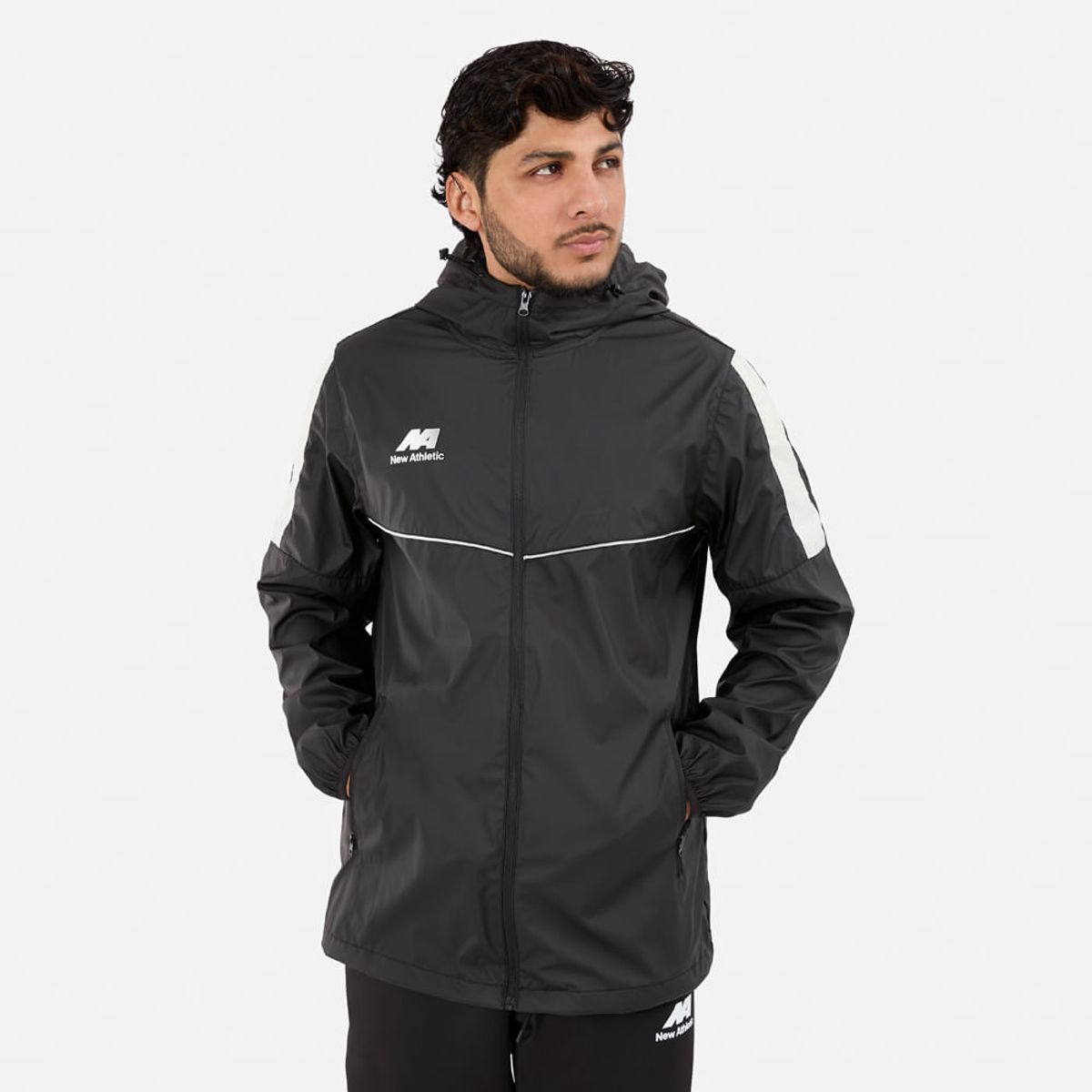 NEW ATHLETIC - Casaca New Athletic Dravox Negro Con Blanco Hombre